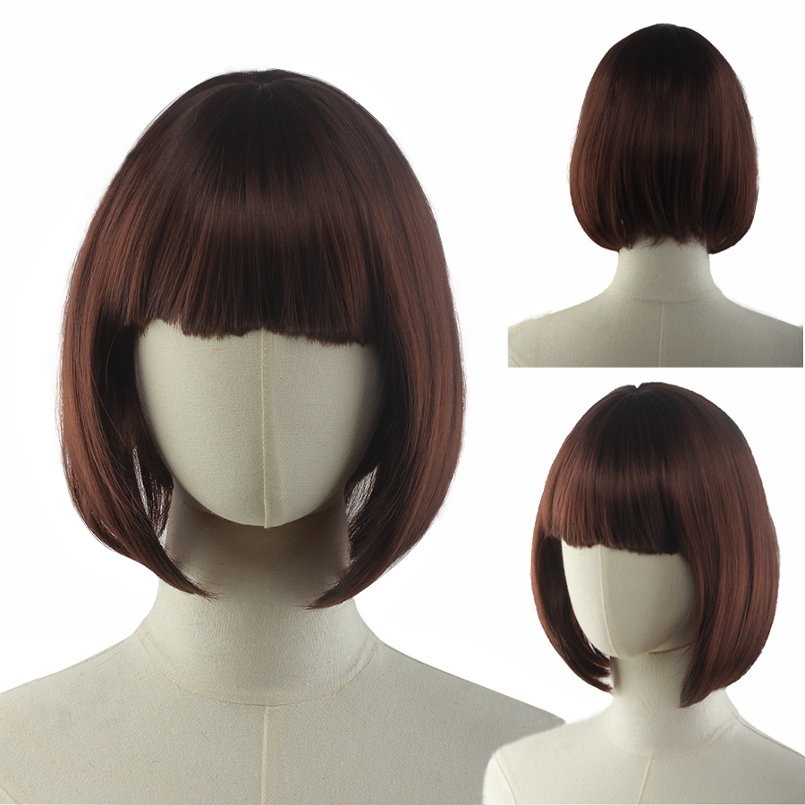 Cos动漫假发彩色短直发 工厂批发波波头彩色假发 学生头假发详情13