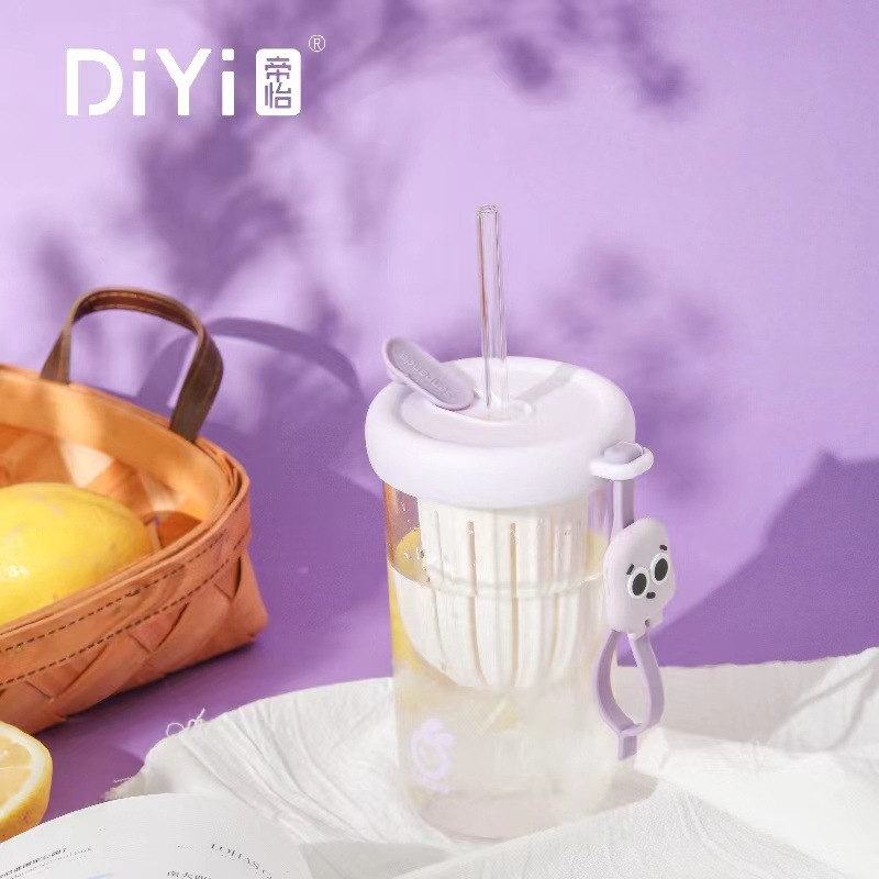 Diyi New simple Lemon Cup 500ML pc material cold green multi-color straw cup manufacturer wholesale Application Scenario