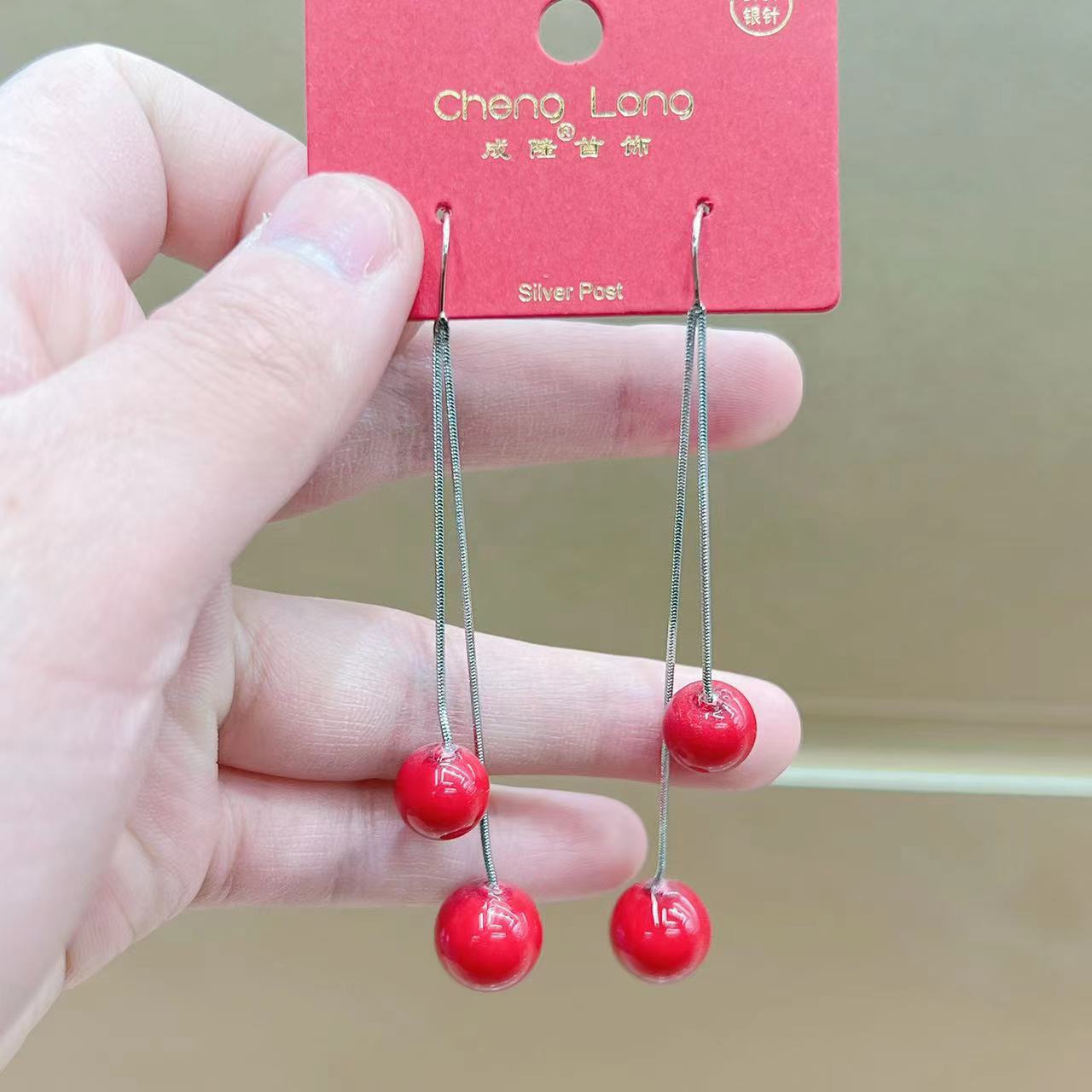 【 Silver Needle 】 National Trend Su Hong Pearl Silver Needle Elegant Women's Earrings, a popular bestseller in live-streaming by Internet celebrities, Platinum electroplated details Picture