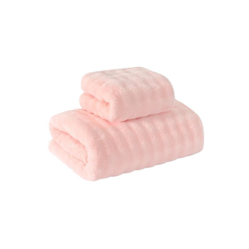 Wholesale of cross-border bubble fleece bath towels, thickened and enlarged coral fleece towels, absorbent and soft face towel sets Item Picture