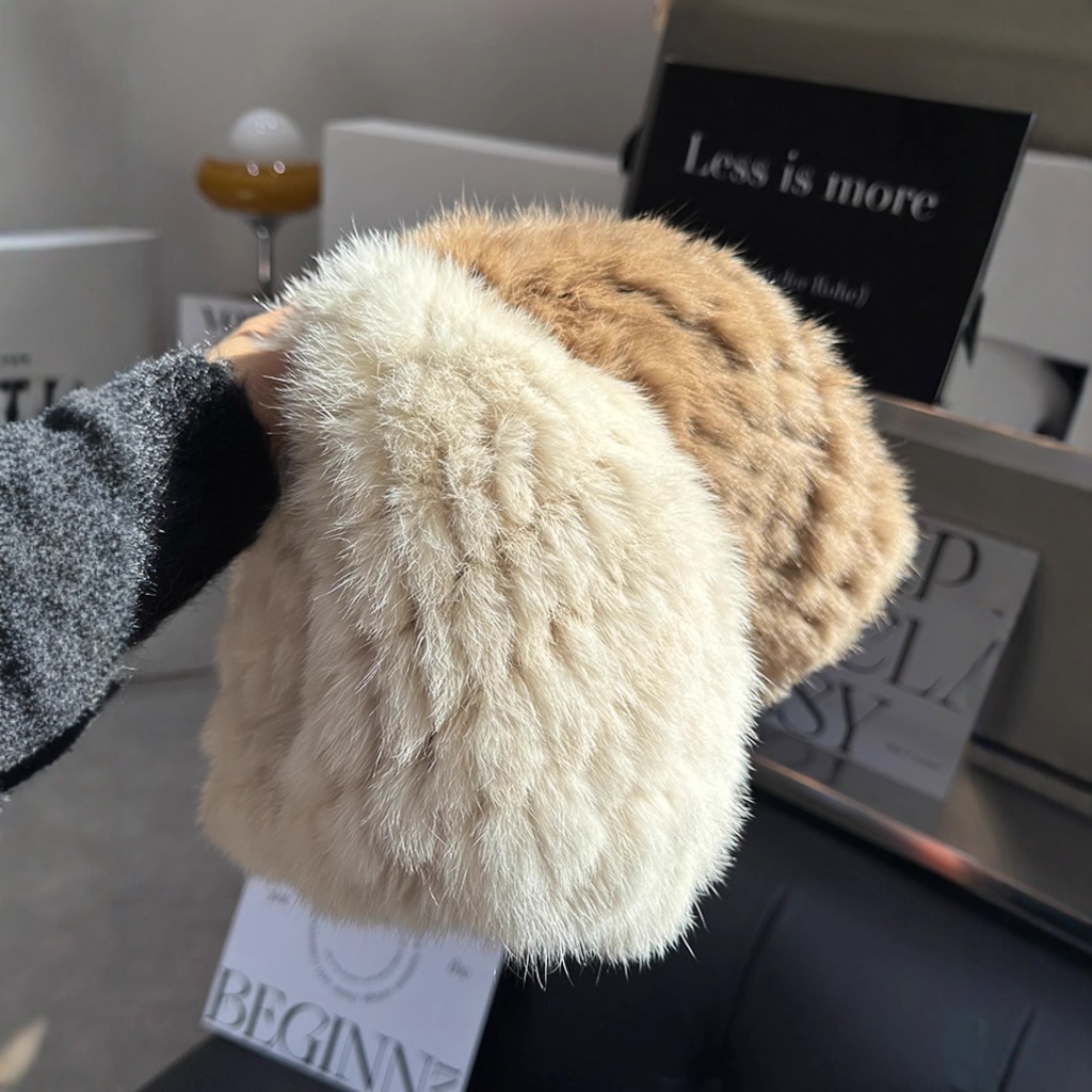 Marca [sendona] 2025 nuevo conejo al por mayor sombrero de peluche para mujeres otoño e invierno engrosado cálido y frío sombrero de pelo para mostrar la cara pequeño invierno esencial venta caliente medio