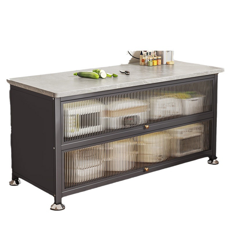 Multi-functional wall-mounted integrated bowl cabinet, kitchen shelf, floor-standing multi-layer microwave oven, dining side storage cabinet Item Picture