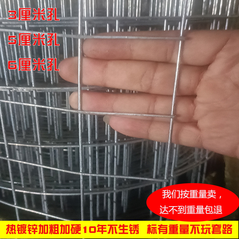 工厂批发加粗热镀锌铁丝网3cm孔不生锈养殖围栏栅栏网抹墙电焊网