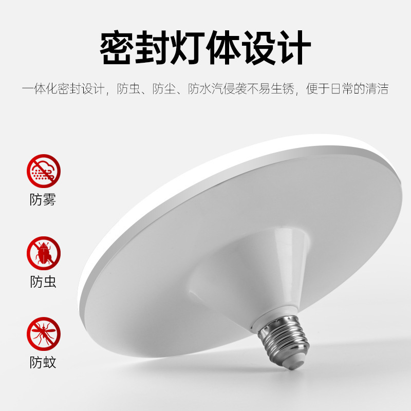 Wholesale of led flying disc lights, e27 screw-type flying disc bulbs, high-brightness and high-power engineering household energy-saving LED bulbs details Picture