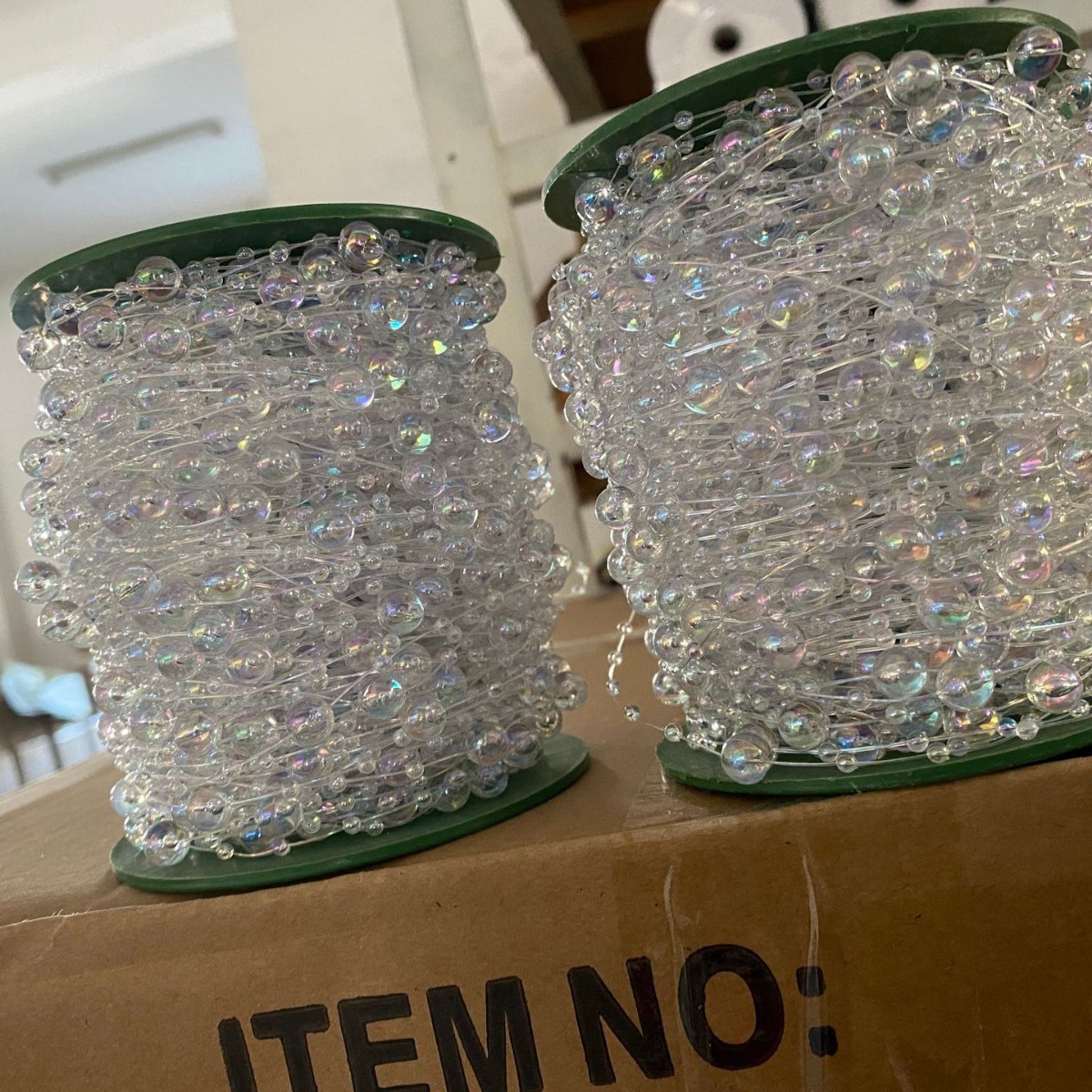 Full Sky Star AB color large and small round beads transparent connection bead jewelry accessories ABS imitation pearl factory direct sales Specification image