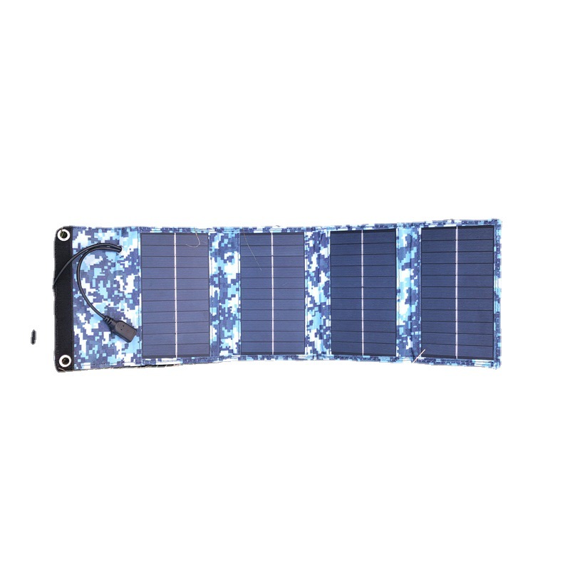 Solar Cell Folding Pack 7W Blue Solar Charger 5V Dual Usb Solar Cell Charging Panel Item Picture