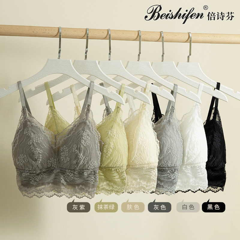 Lace Underwear Halter Vest One Piece Fixed Cup Underwear No Underwire Push-Up Bra All-In-One Top Top Application Scenario