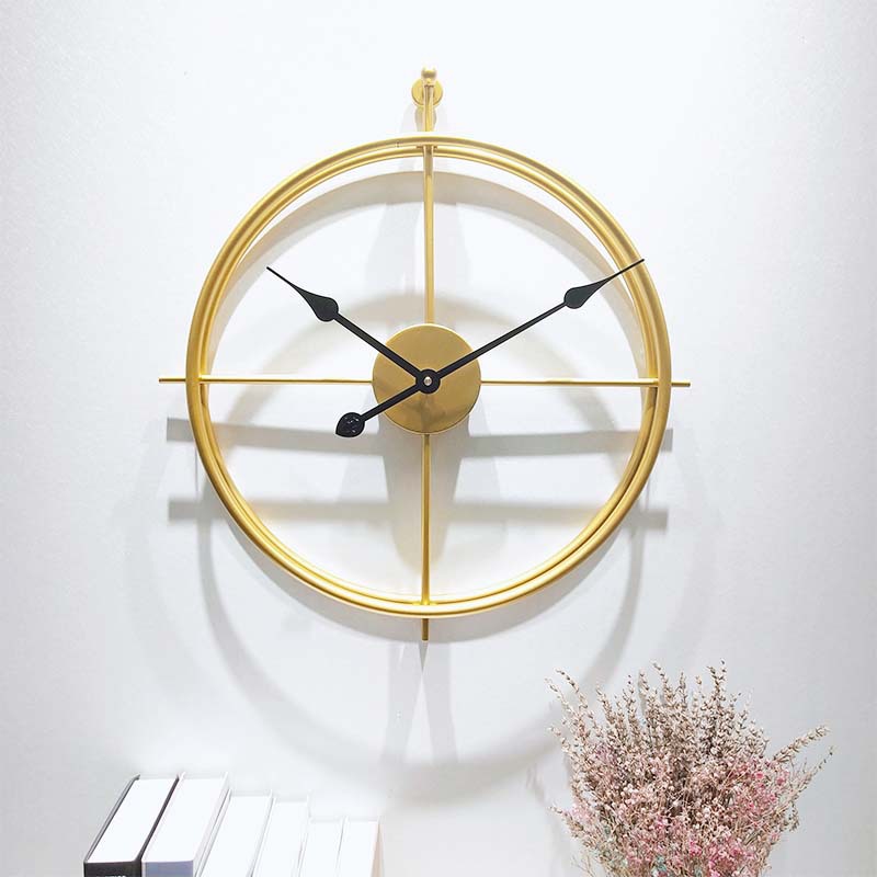 A Red Nordic Wall Clock Living Room Modern Decorative Clock Creative Atmosphere Bedroom Fashion Wall Watch Silent Personality Clock details Picture