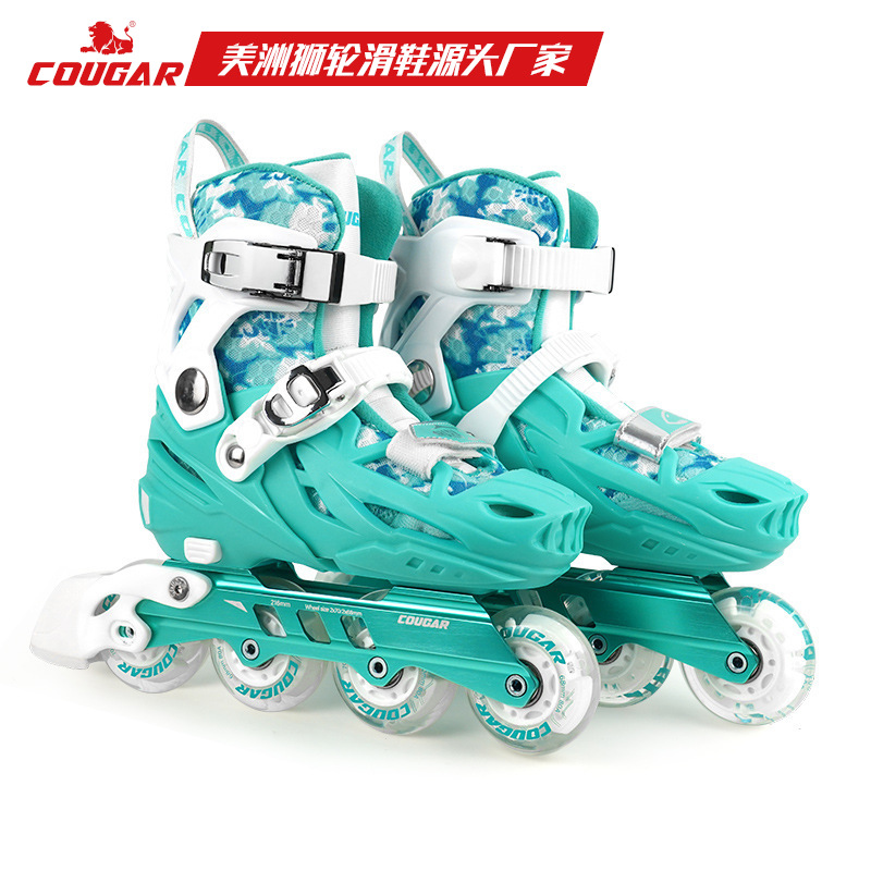 美洲狮溜冰鞋儿童轮滑鞋初学者男童女童旱冰鞋专业可调正品滑冰鞋详情图4