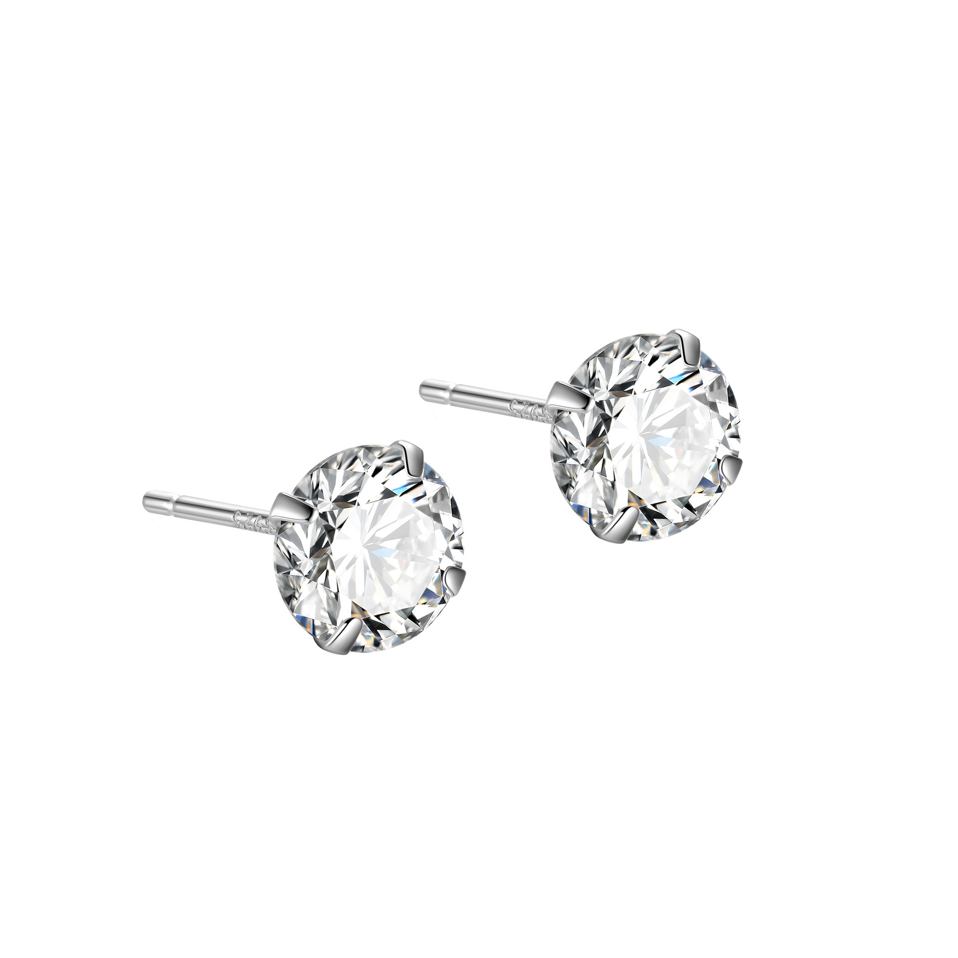 s925 Silver Ear Stud for Women, no need to remove for sleeping, small ear piercing, ear bone stud, niche high-end feel, Super Flash Zircon cochlear stud Item Picture