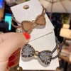 Water diamond bow hair tie, elegant alloy headwear, ponytail hair tie, popular rubber band, new Korean version hair accessory details Picture