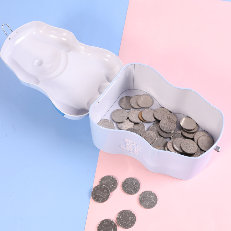 The new S-76-02 puppy cartoon piggy bank with lock, large-capacity tinplate, cute piggy bank, and creative gift decoration Application Scenario