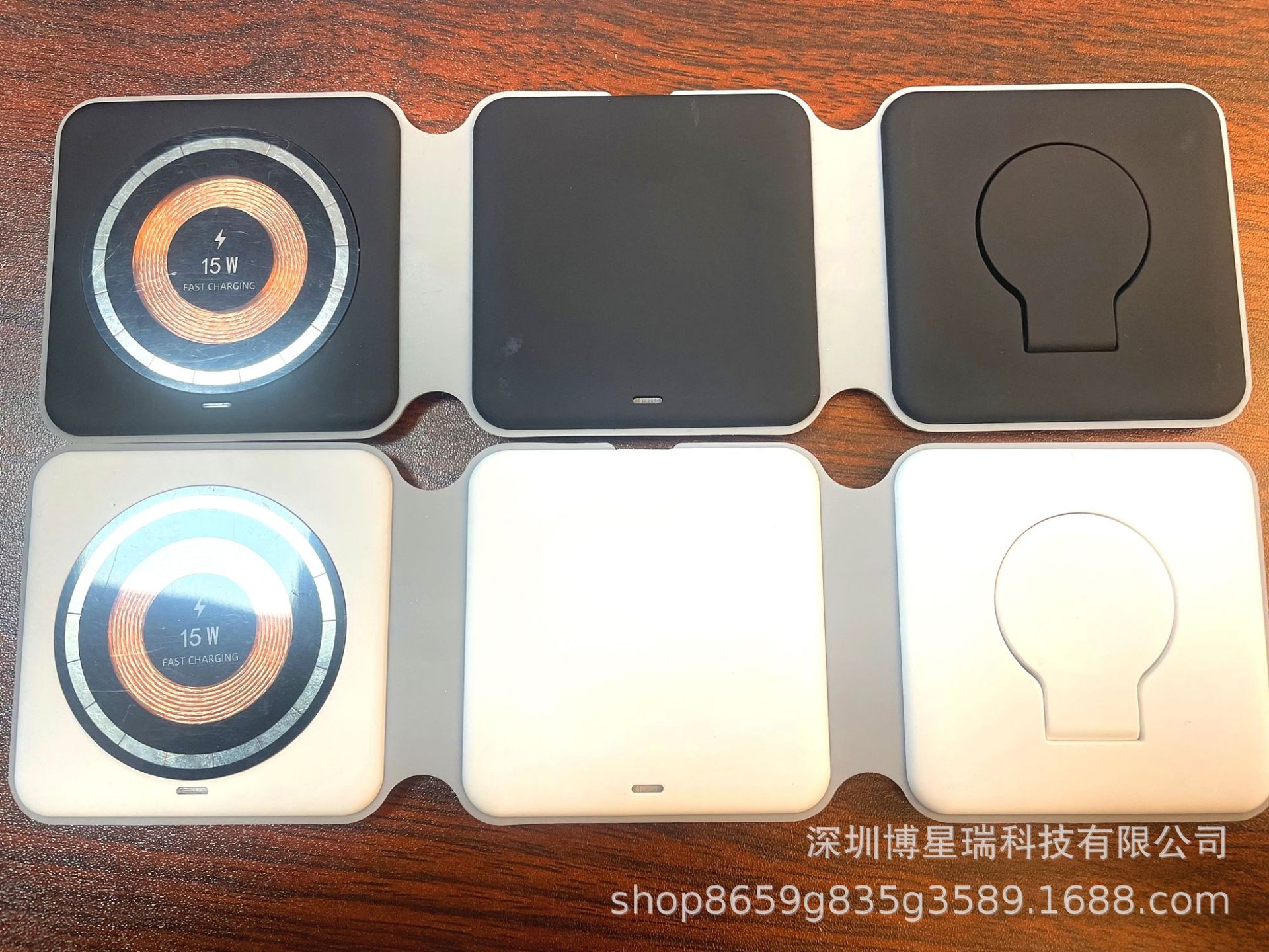 Cross-border new magnetic folding 3-in-1 wireless charger Mobile phone headset Watch magnetic wireless charger