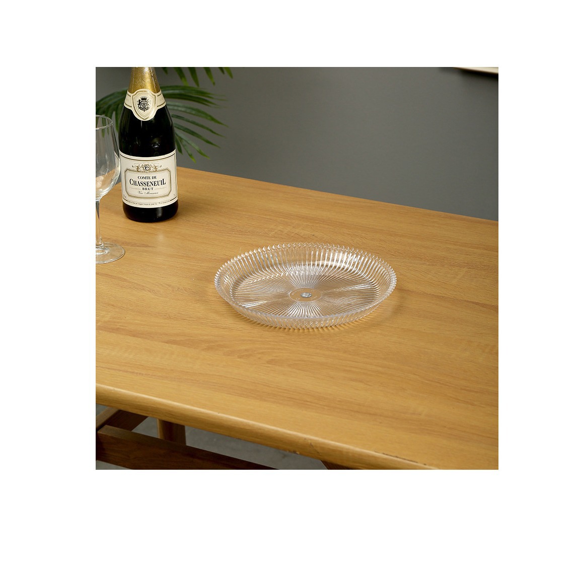 Transparent Sword Grain Fruit Plate Hotel Ktv Club Home Tea Table Decoration Wholesale Kitchen Supplies Food Utensils Item Picture