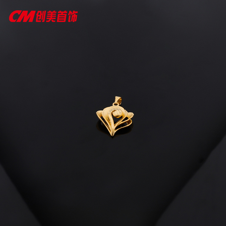 Chuangmei Jewelry's 24K gold-plated pendant is a fashionable and retro style zodiac pendant necklace, a cross-border accessory Specification image