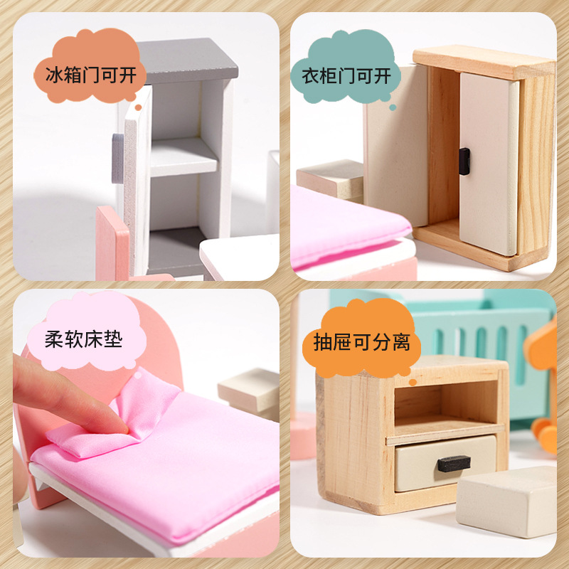 لعب الأطفال في المنازل باستخدام أدوات المطبخ المنزلي المقلدة للأخشاب Specification image
