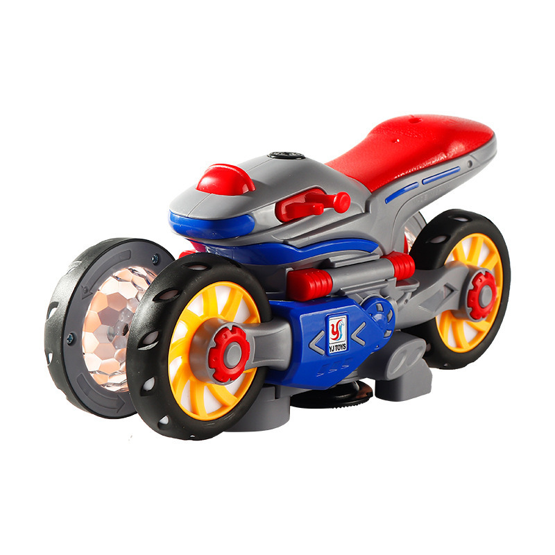 Wholesale of new electric transformable motorcycles, stunt rotating swivel vehicles, sci-fi lighting and music children's toy vehicles Item Picture