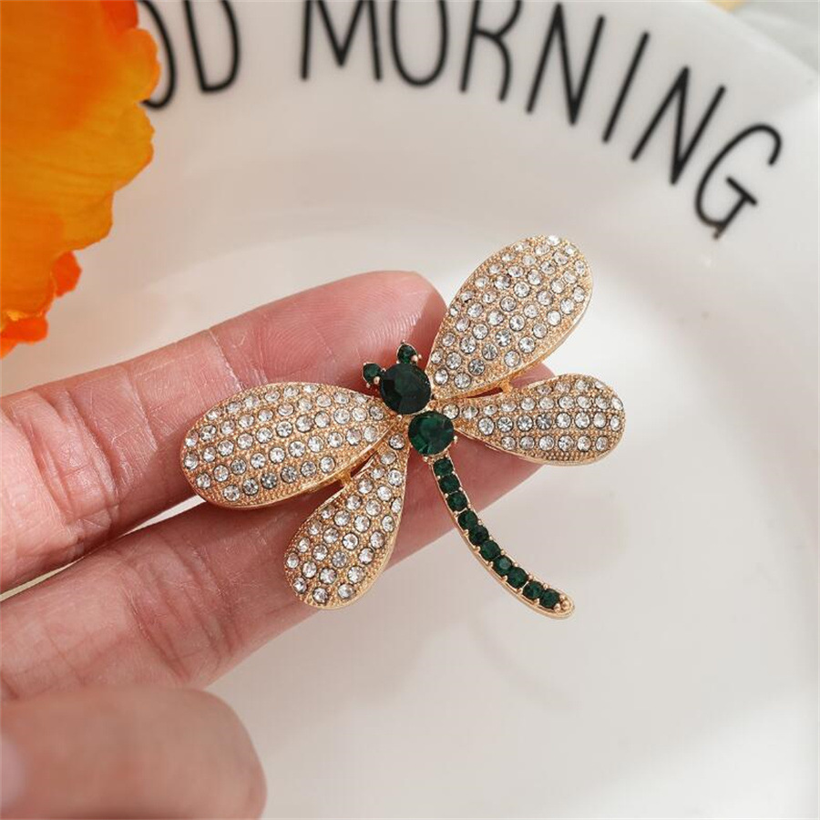2024 New Diamond-Encrusted Cute Dragonfly Brooch Fixed Clothing Accessories Personality Insect Pin Autumn/Winter Sweater Coat details Picture