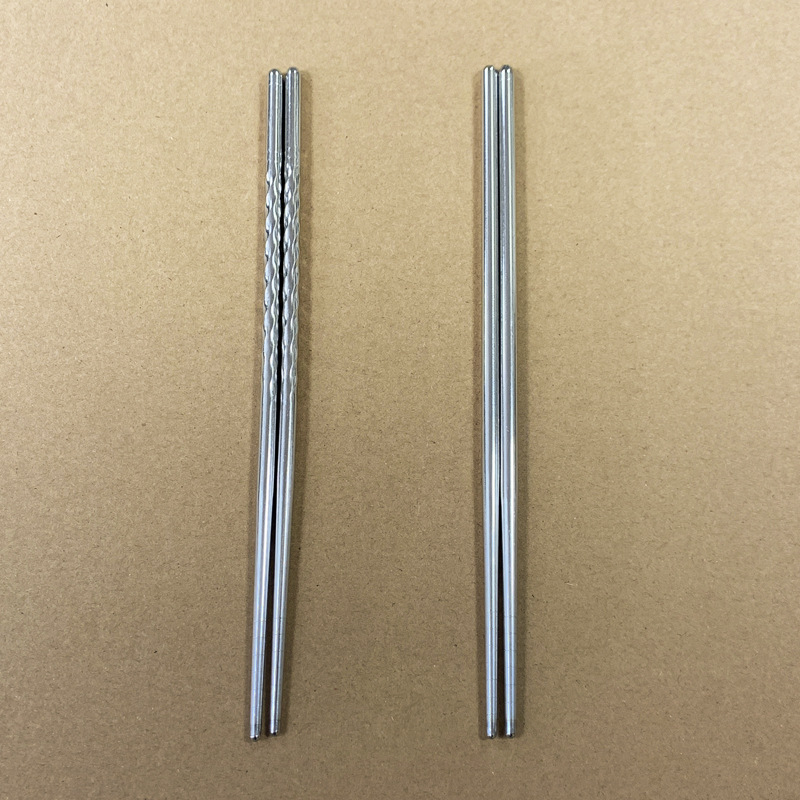Factory wholesale stainless steel chopsticks, hollow anti-scald and anti-slip chopsticks, fast food restaurant, household and canteen supply, threaded chopsticks details Picture