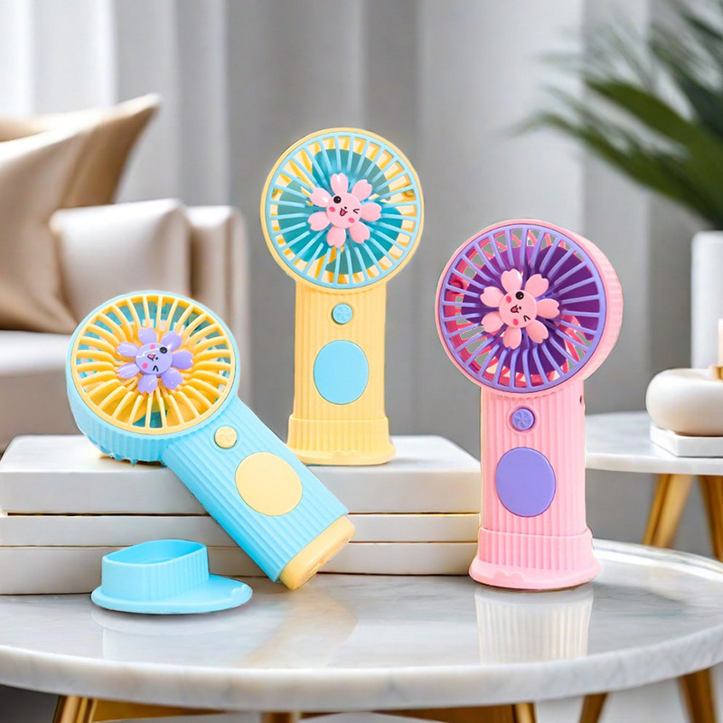 Dibujos animados cute pequeña flor flor handheld ventilador eléctrico