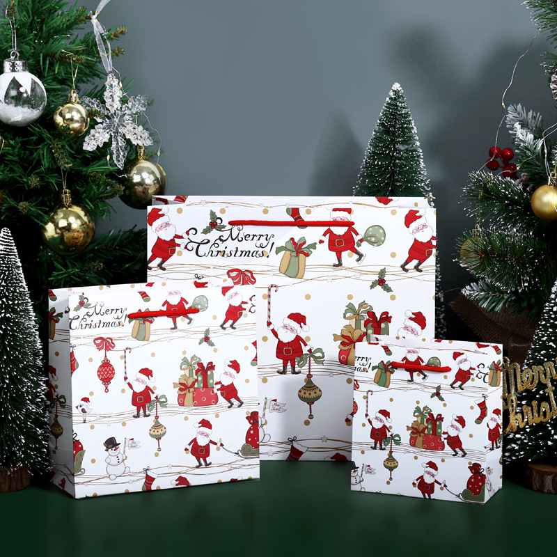 圣诞节礼品袋手提袋圣诞老人礼物袋平安夜苹果包装袋圣诞纸袋现货圣诞礼盒详情图4