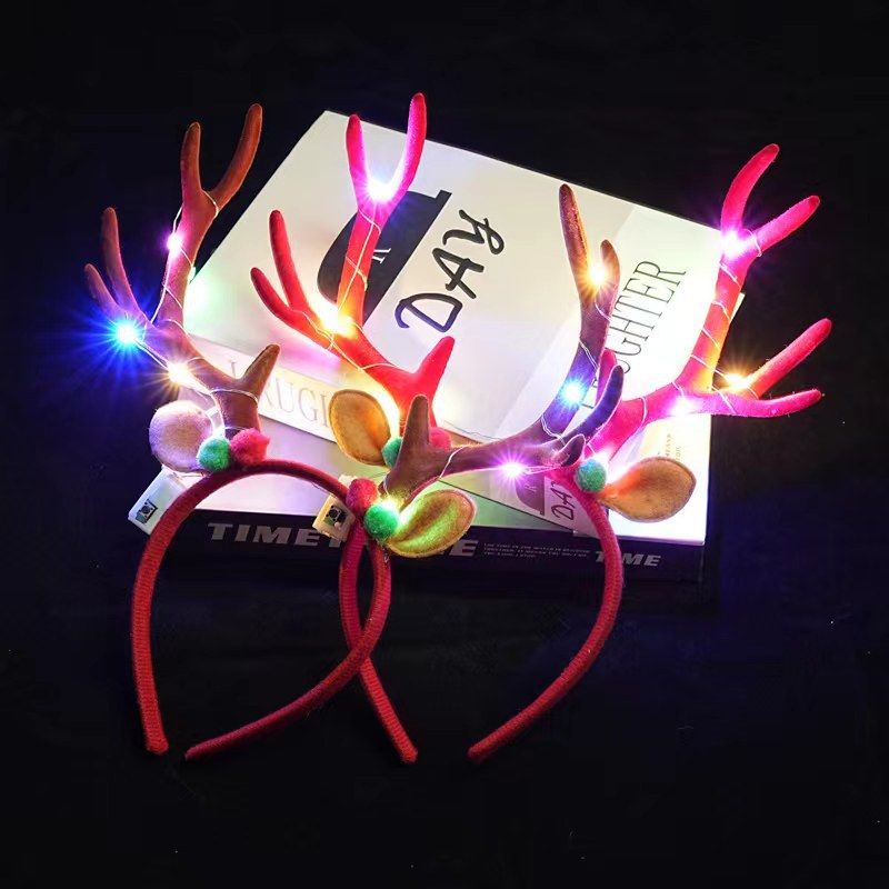 2025 new led luminous flashing Christmas headband decoration old man antler pendant headband Halloween headband 2024 Luminous Christmas headband with lights Christmas buckle headband Application Scenario