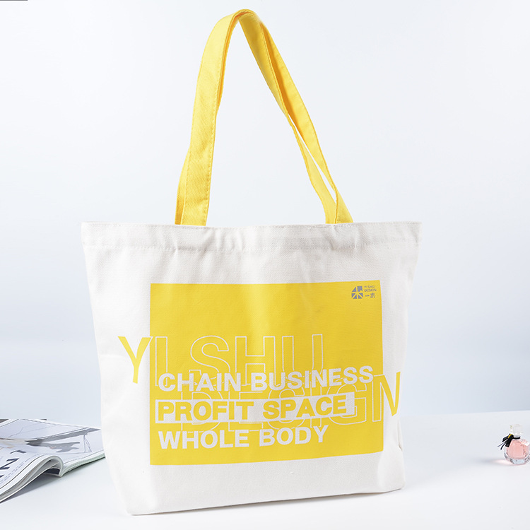 Canvas Bag Custom Printing Logo Canvas Bag Custom Shoulder Training Class Cotton Bag Tote Bag Shopping Bag Wholesale details Picture