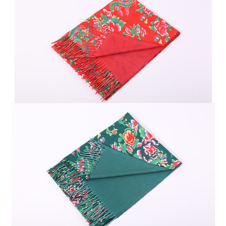 Northeast Large Flower scarf, warm and thick, winter 2024 new style high-end shawl, ethnic style, in stock, manufacturer for men and women details Picture