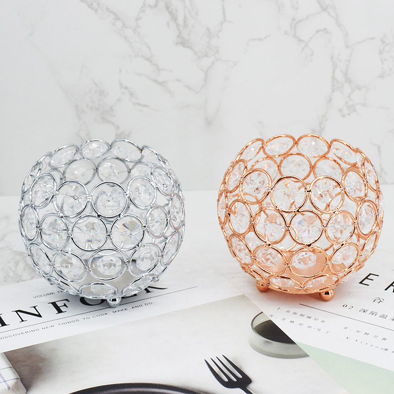 Cross-Border European Crystal Ball Candlestick Vase Road Lead Ball Candlestick Wedding Candlestick Props Candlelight Dinner Decoration Specification drawing