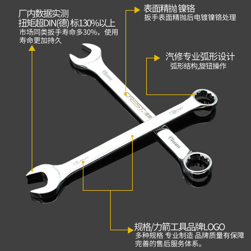 Red dual-purpose wrench No. 13, 14 box wrench, open-end wrench set, wrench, split-end wrench tool, 10mm - 4