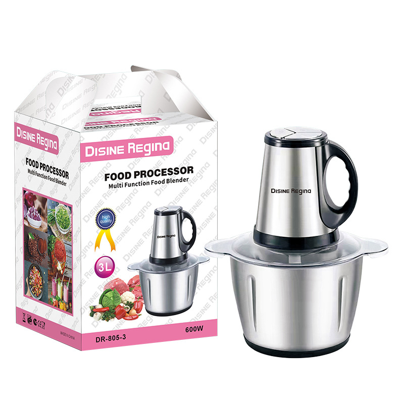3L Foreign Trade Meat Grinder, Multi-Functional And Durable Garlic Paste Item Stirring And Mincing Food Processor, Stainless Steel Electric details Picture
