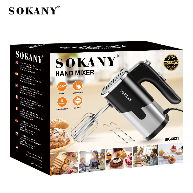 跨境新款SOKANY6621家用电动打蛋器烘焙全自动手持搅拌器清装详情图5