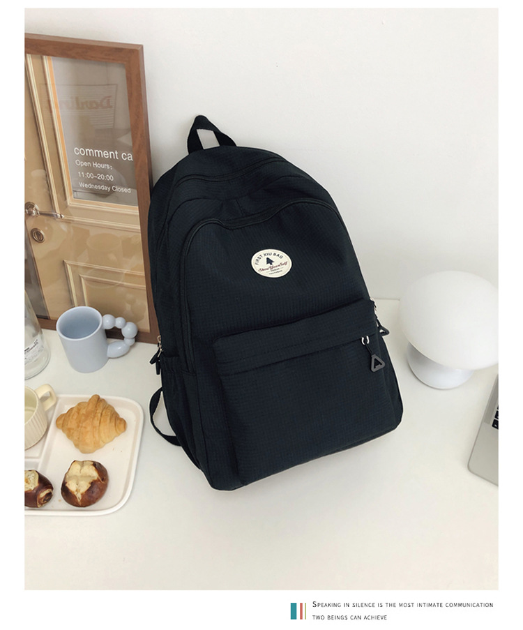 简约书包百搭女日系ins学生包初中高中双肩包大容量校园甜美背包详情46