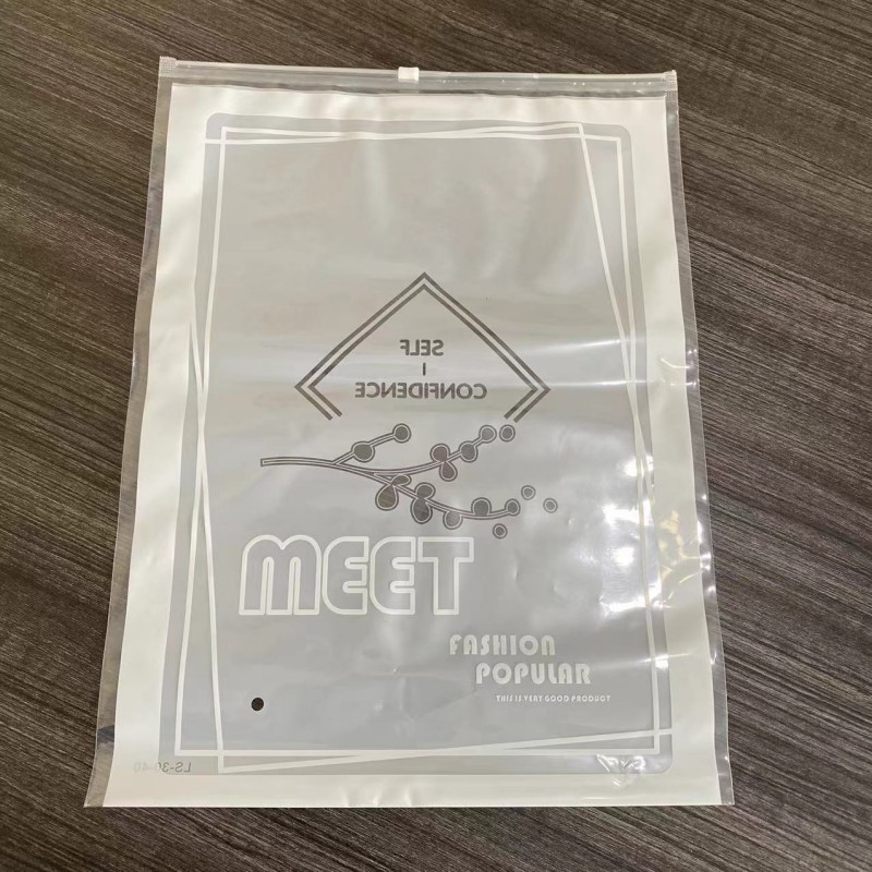 Spot General Zipper Bag Spring With Printing Transparent Ziplock Bag New Punching Film Clothes Plastic Bag Specification drawing