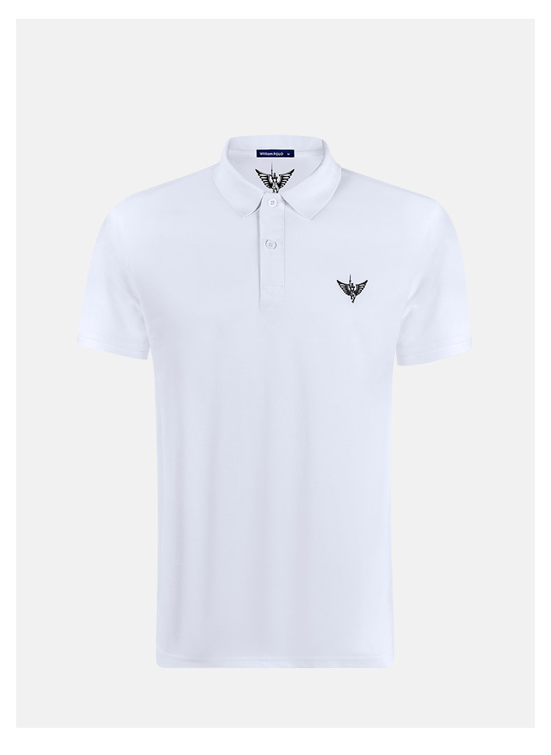 WilliamPOLO抗菌高级感短袖Polo衫刺绣logo简约商务翻领t恤短袖男详情5