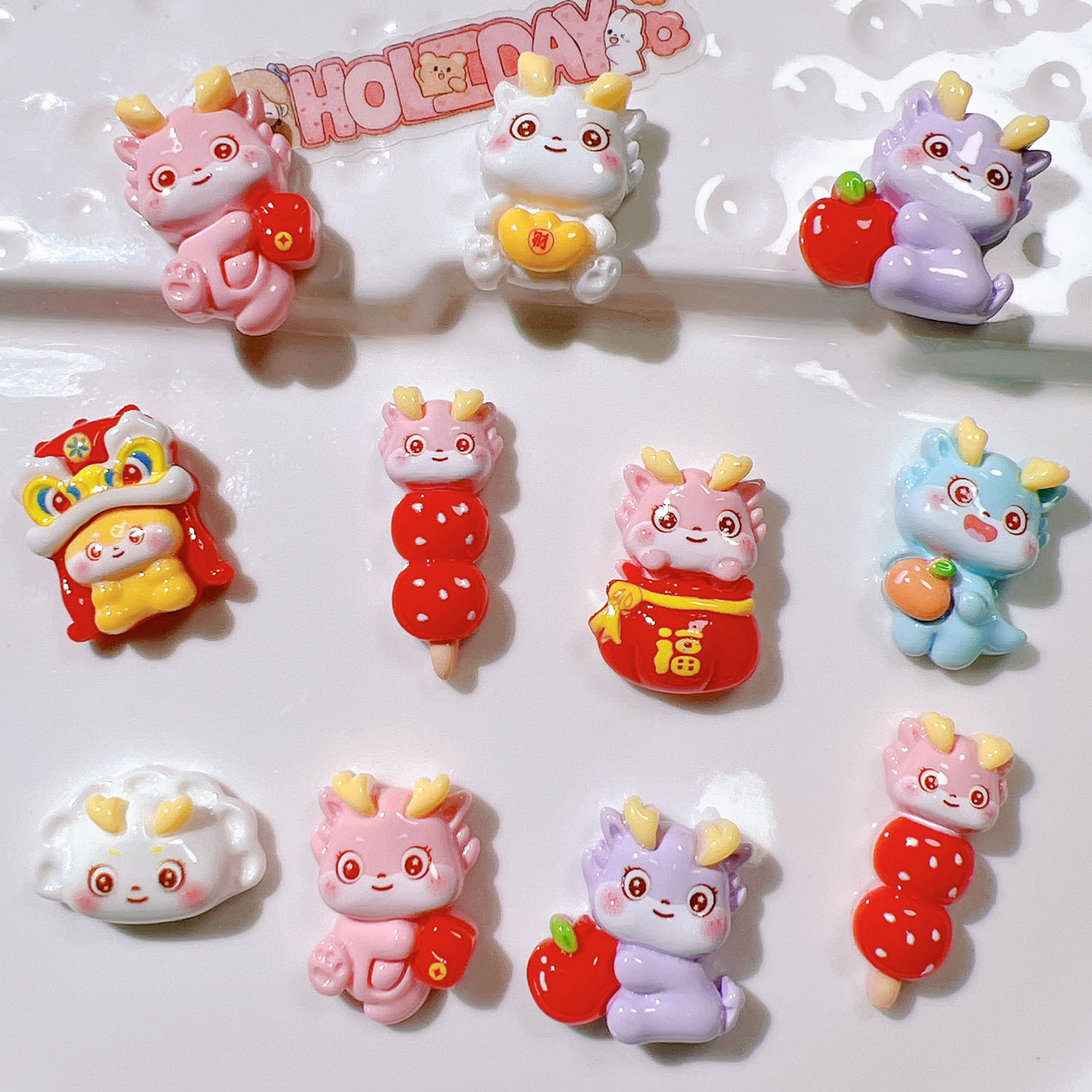 Resin Accessories Wholesale Diy Accessories Handmade Materials Shoe Fastener Hat Cream Glue Children's Headwear New Year Dragon Application Scenario