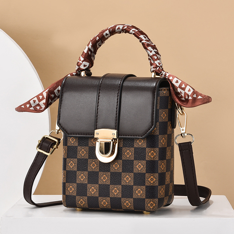 Venta 2025 nueva bolsa de teléfono móvil otoño invierno retro mini bolsa europa y américa impresión crossbody bolsa de un hombro pequeña bolsa de reemplazo de pelo