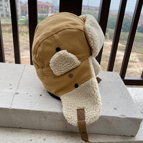 emo Northeast warm ear protection cycling cap autumn and winter Lei Feng cap lamb hair splicing tide male street patting net red ski cap