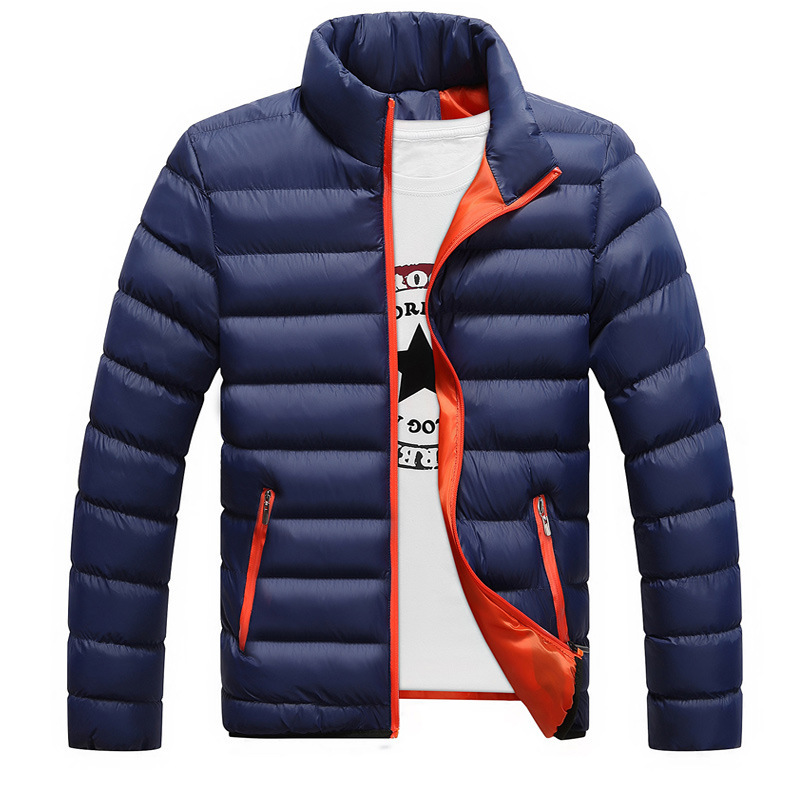 Wholesale of new men's cotton-padded jackets, men's coats, youth cotton-padded jackets, thickened cotton-padded clothes, stand-up collars and winter men's clothing for foreign trade details Picture