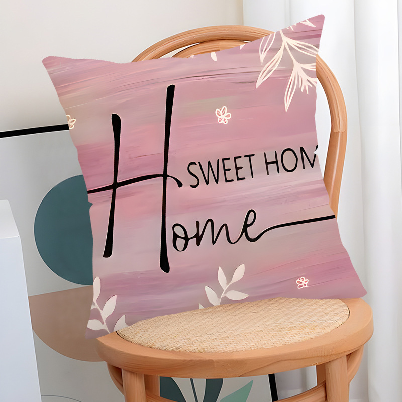 temu's new spring flower-and-bird series printed pillowcase, linen decoration, living room sofa pillow cover, bedroom cushion details Picture