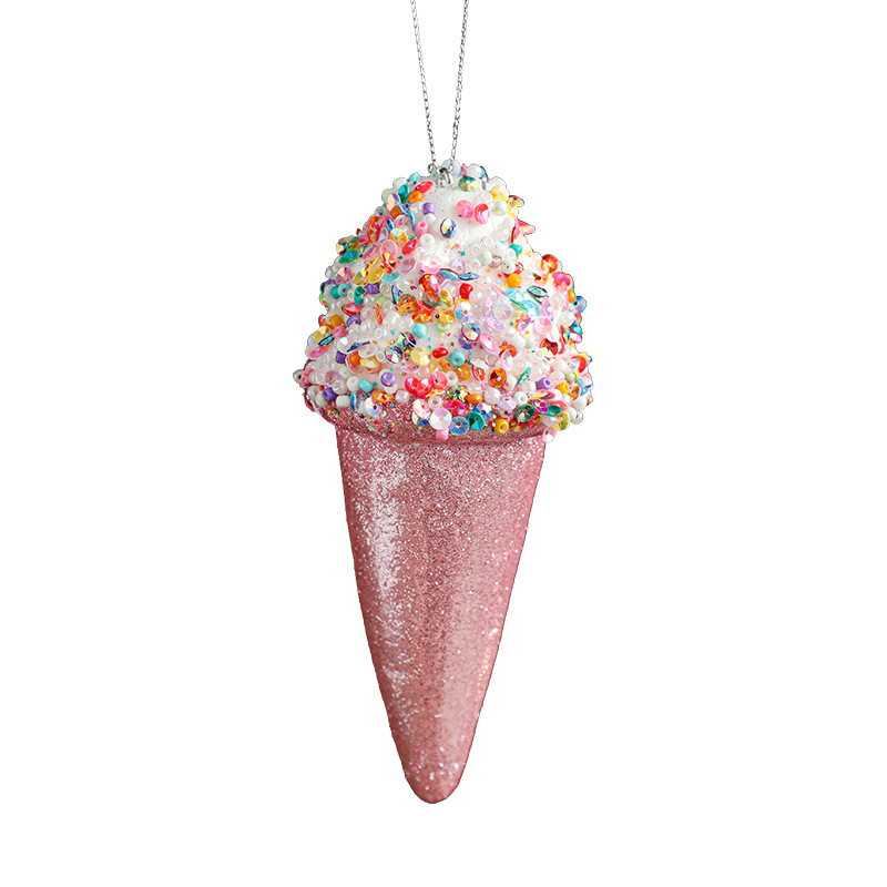 New Christmas creative pendant, ice cream model, cute dessert prop decoration, Christmas tree decoration small pendant Item Picture