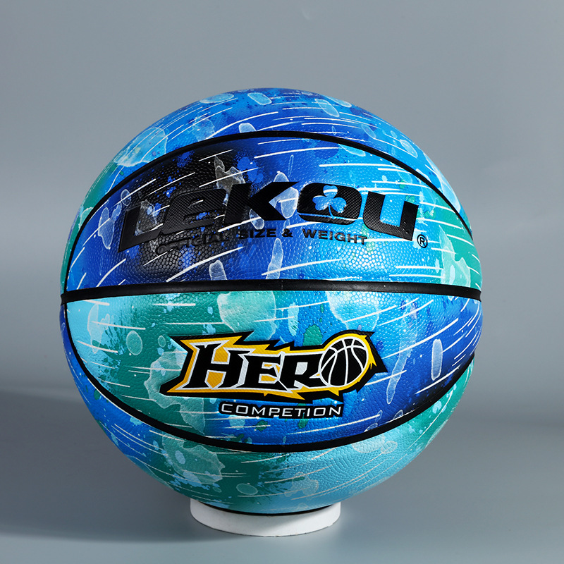 Higroscópico cool estudiante baloncesto otoño fresco niño regalo doodle bola azul bola deportiva estándar bola de entrenamiento details Picture