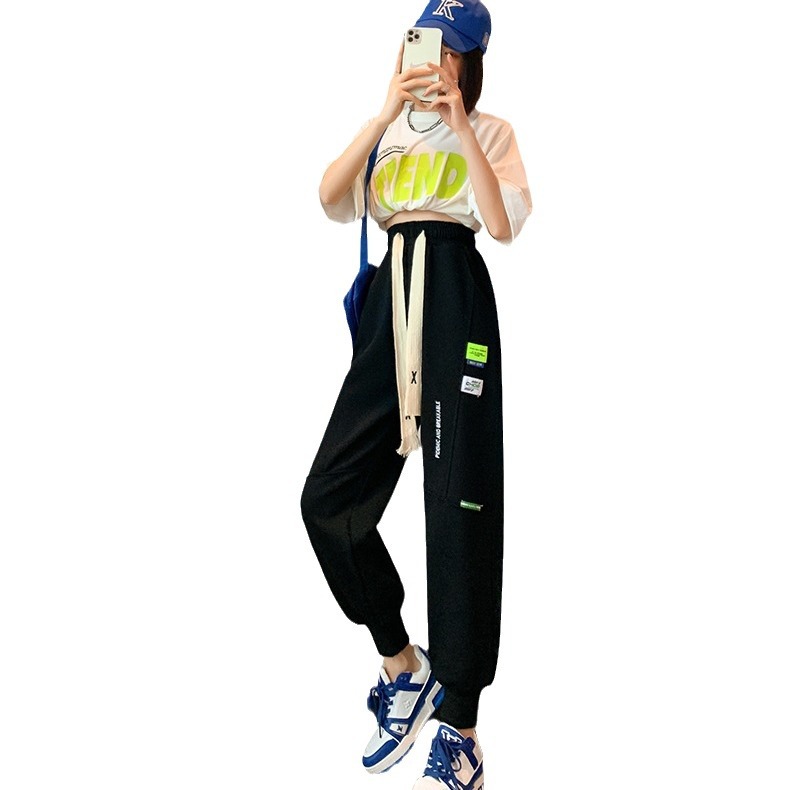 加绒裤妈妈直筒/女裤女高腰休闲/卫裤女秋款/裤子/卡通睡裤白底实物图