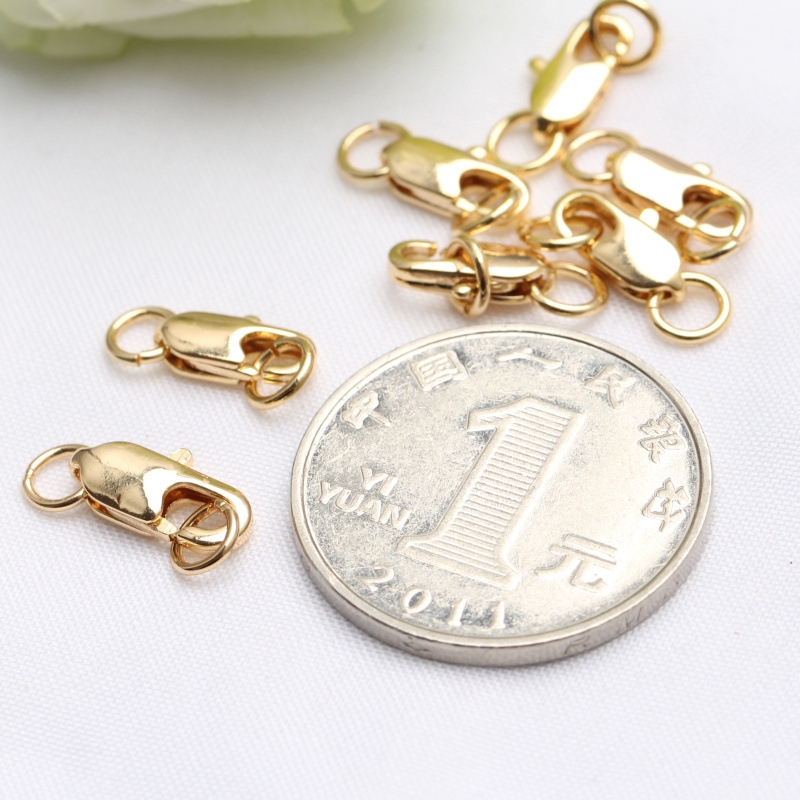 Wholesale Special 14K Color Gold Spring Buckle Rose Gold Bracelet Electroplated Jewelry Accessories Necklace Fishtail Buckle details Picture
