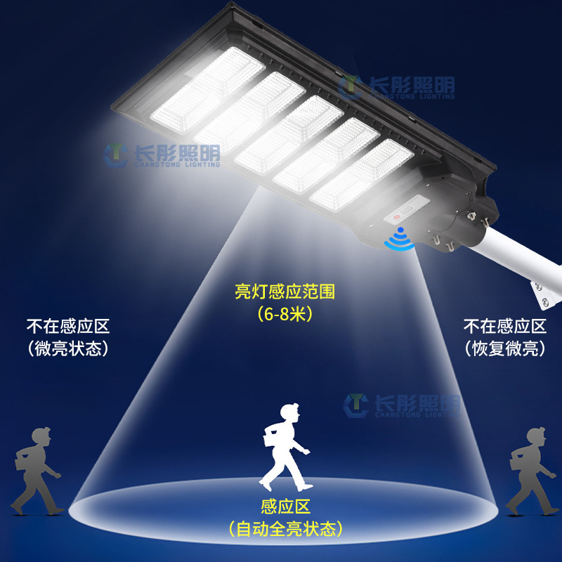 New solar outdoor lighting fixtures, household outdoor waterproof garden lamps, ultra-bright intelligent sensing high-power street lamps Specification image