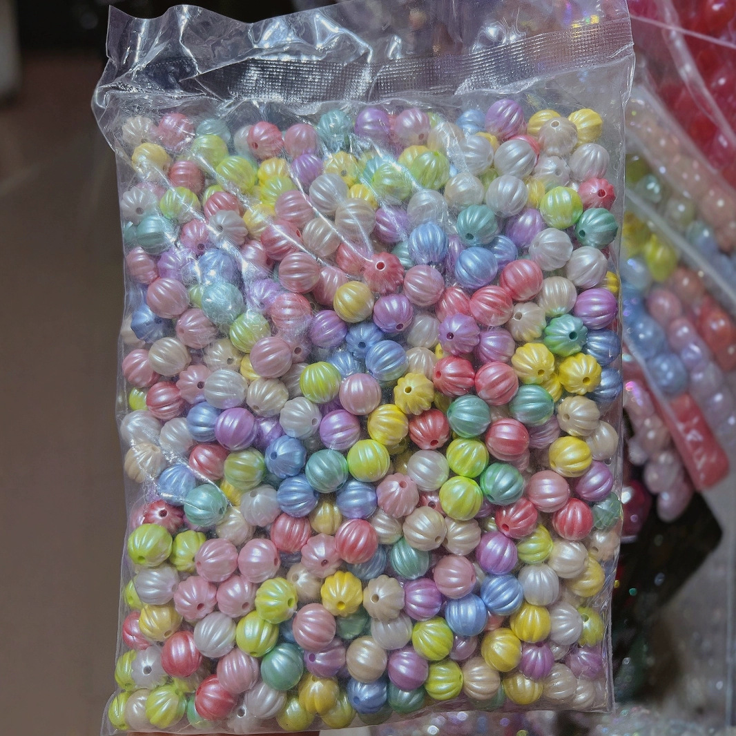 Acrylic imitation pearl five-pointed star pearl heart-shaped pumpkin bead bow 6mmDIY handcrafted jewelry beaded accessories