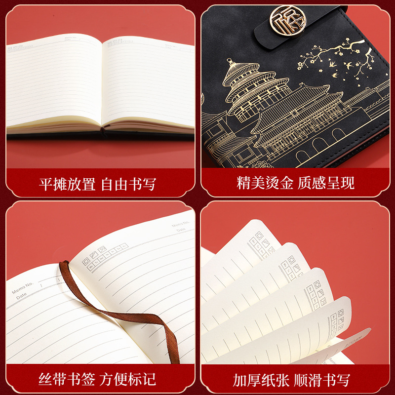 Wenchuang Guochao Notebook A5 Notepad Gift Box Set Work Business Records Can Be Customized Logo Application Scenario