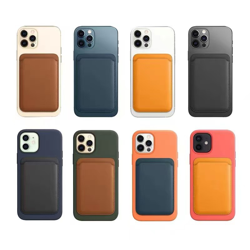 适用苹果MagSafe磁吸iPhone15插卡14Plus包官网皮革PU手机磁吸卡细节图