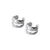 Sweet and cool fashion, wavy double-layer U-shaped ear clips, women's retro style, diamond-encrusted X-patterned, no ear holes, ear bone earrings and earrings Item Picture