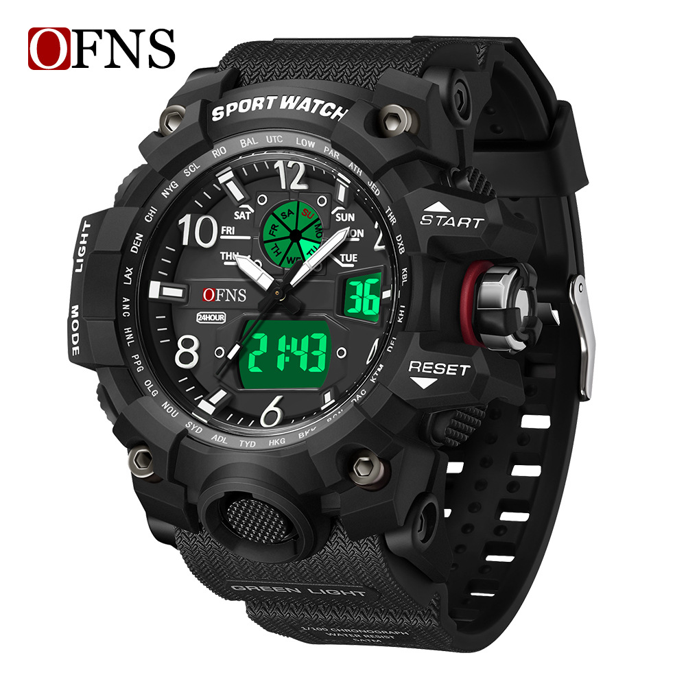 Oufani Time Hot Outdoor Sports Watch Waterproof Timekeeping Student Alarm Clock Watch Korean Version Fashion Men's Electronic Watch Item Picture
